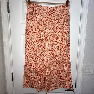 Rachel Zoe Pull On Elastic Waistband Linen Wide Leg Pants